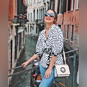 Zara (trf collection) Front Tie Print Jacket